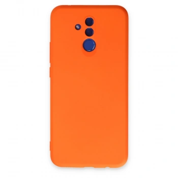Huawei Mate 20 Lite Kılıf Nano İçi Kadife Silikon - Turuncu