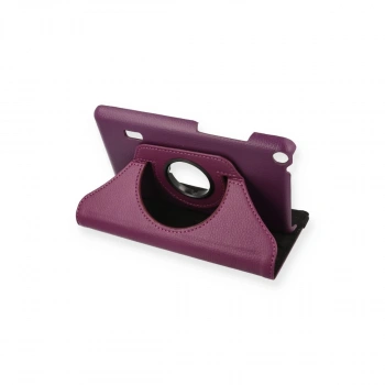 Huawei Mediapad T3 7 Kılıf 360 Tablet Deri Kılıf - Mürdüm