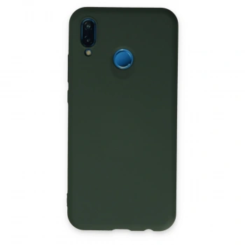 Huawei P20 Lite Kılıf Nano İçi Kadife Silikon - Koyu Yeşil