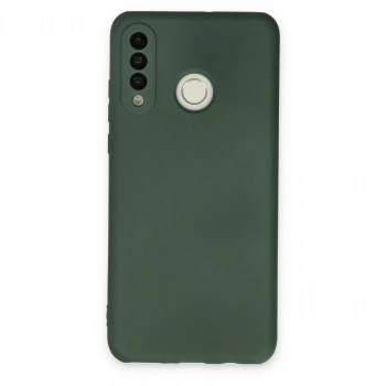 Huawei P30 Lite Kılıf Nano İçi Kadife Silikon - Koyu Yeşil