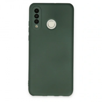 Huawei P30 Lite Kılıf Nano İçi Kadife Silikon - Koyu Yeşil