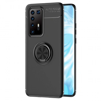 Huawei P40 Pro Kılıf Range Yüzüklü Silikon - Siyah