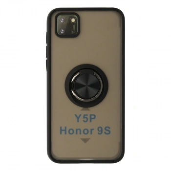 Huawei Y5p Kılıf Montreal Yüzüklü Silikon Kapak - Siyah