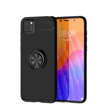 Huawei Y5p Kılıf Range Yüzüklü Silikon - Siyah