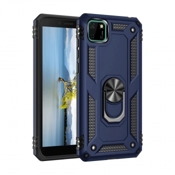Huawei Y5p Kılıf Sofya Yüzüklü Silikon Kapak - Lacivert
