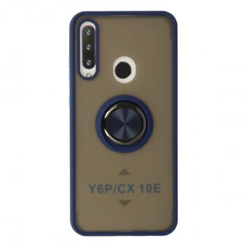 Huawei Y6p Kılıf Montreal Yüzüklü Silikon Kapak - Lacivert