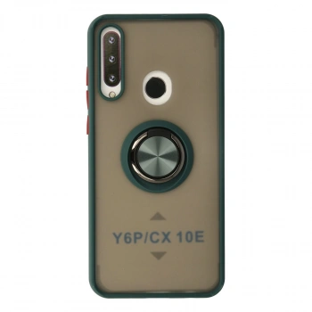 Huawei Y6p Kılıf Montreal Yüzüklü Silikon Kapak - Yeşil