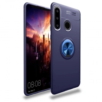 Huawei Y6p Kılıf Range Yüzüklü Silikon - Mavi