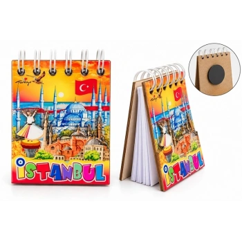 İistanbul Temalı Ahşap Magnetli Not Defteri Alk5881