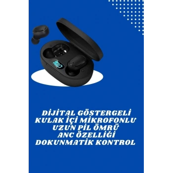 İkili Bluetooth Kulaklık Dijital Göstergeli Uzun Pil Ömrü Yüksek Ses Kaliteli