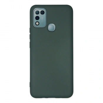 İnfinix Hot 10 Play Kılıf Nano İçi Kadife Silikon - Koyu Yeşil