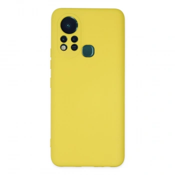 İnfinix Hot 11s Kılıf Nano İçi Kadife Silikon - Sarı