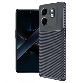 İnfinix Smart 9 Kılıf Auto Focus Karbon Kapak - Lacivert