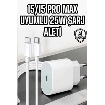 İos Uyumlu Type-c Girişli Hızlı Şarj 15/15 Pro Max Adaptör Ve Kablosu