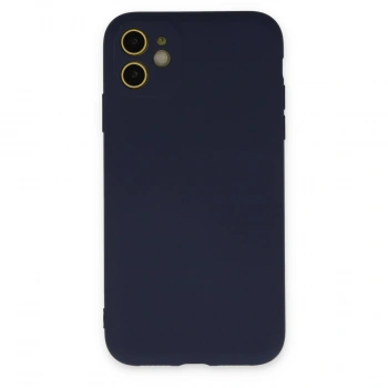 İphone 11 Kılıf Nano İçi Kadife Silikon - Lacivert