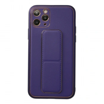 İphone 11 Pro Kılıf Coco Deri Standlı Kapak - Mor
