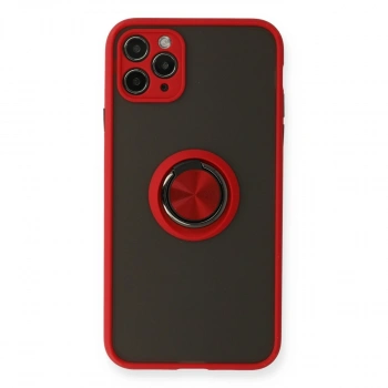 İphone 11 Pro Kılıf Montreal Yüzüklü Silikon Kapak - Kırmızı