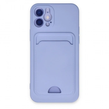 İphone 12 Kılıf Kelvin Kartvizitli Silikon - Lila