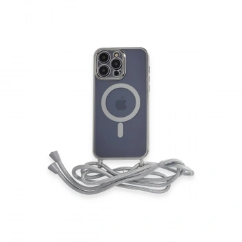 İphone 12 Pro Kılıf Divo Lazer Askılı Magsafe Kapak - Gümüş