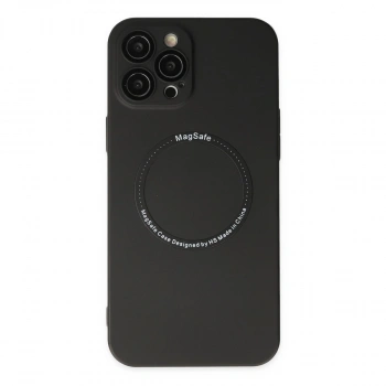 İphone 12 Pro Kılıf Jack Magneticsafe Lens Silikon - Siyah