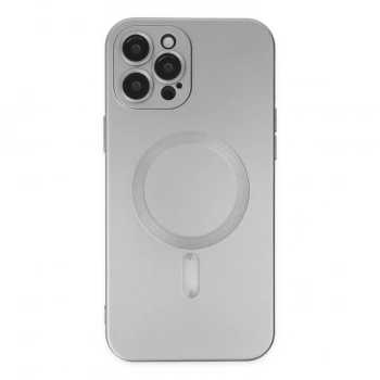 İphone 12 Pro Max Kılıf Moshi Lens Magneticsafe Silikon - Gümüş