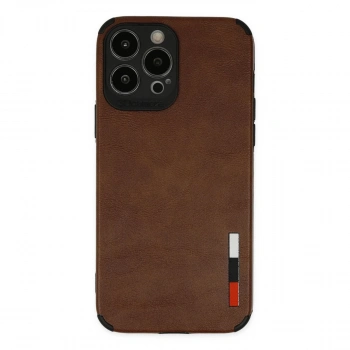 İphone 13 Pro Max Kılıf Loop Deri Silikon - Kahverengi