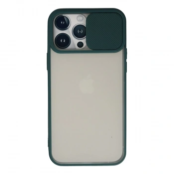 İphone 13 Pro Max Kılıf Palm Buzlu Kamera Sürgülü Silikon - Yeşil