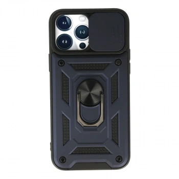 İphone 13 Pro Max Kılıf Pars Lens Yüzüklü Silikon - Lacivert