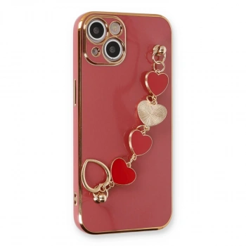 İphone 14 Plus Kılıf Esila Silikon - Kırmızı