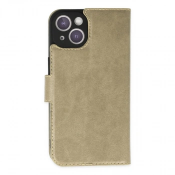 İphone 14 Plus Kılıf Trend S Plus Kapaklı Kılıf - Gold