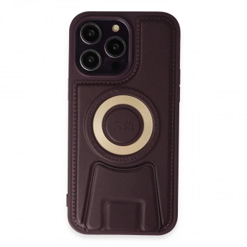 İphone 14 Pro Kılıf Merkür Magneticsafe Standlı Kapak - Derin Mor