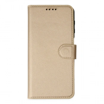 İphone 14 Pro Kılıf Trend S Plus Kapaklı Kılıf - Gold