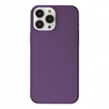 İphone 14 Pro Max Kılıf Pc Sert Şeffaf Kapak - Mor