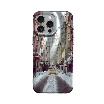 İphone 15 Pro Kılıf Crew Desenli Kapak - Galata Kulesi