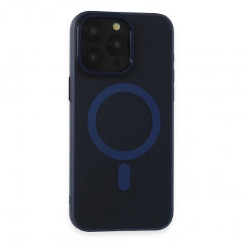 İphone 15 Pro Max Kılıf Lodos Magneticsafe Mat Kapak - Mavi