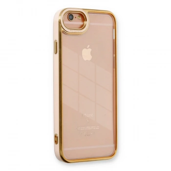 İphone 6 Kılıf Liva Lens Silikon - Pudra