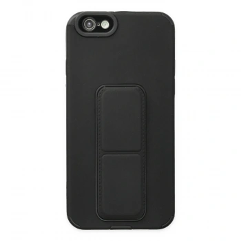 İphone 6 Kılıf Mega Standlı Silikon - Siyah