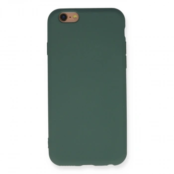 İphone 6 Kılıf Nano İçi Kadife Silikon - Koyu Yeşil