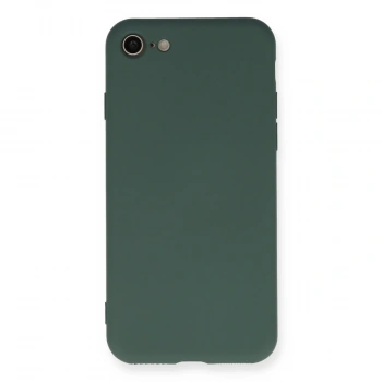 İphone 7 Kılıf Nano İçi Kadife Silikon - Koyu Yeşil