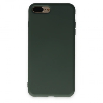 İphone 7 Plus Kılıf Nano İçi Kadife Silikon - Koyu Yeşil