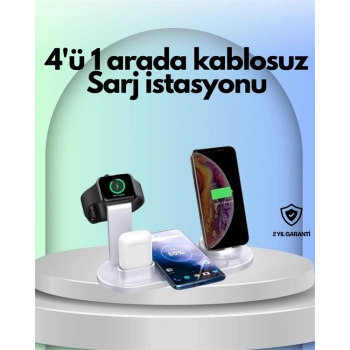İphone, Apple Watch Ve Airpods İle Uyumlu 4ü 1 Arada Şarj Ünitesi – Tüm Apple Cihazları Tek Noktada