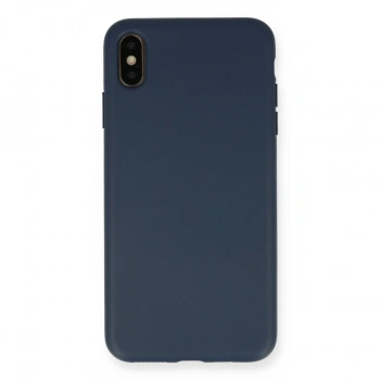 İphone Xs Max Kılıf Nano İçi Kadife Silikon - Lacivert