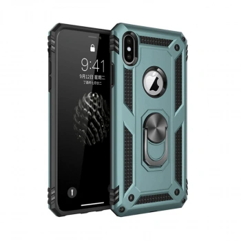 İphone Xs Max Kılıf Sofya Yüzüklü Silikon Kapak - Yeşil