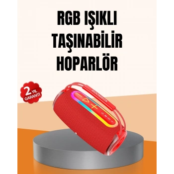 Ipx6 Su Geçirmez Rgb Led Işıklı Taşınabilir Bluetooth Hoparlör 2400 Mah