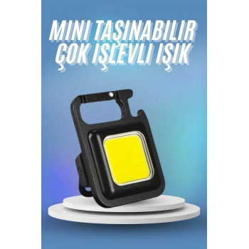 Işıldak Usb Şarjlı Cep El Feneri Taşınabilir Mini Led Işık Çok Fonksiyonlu