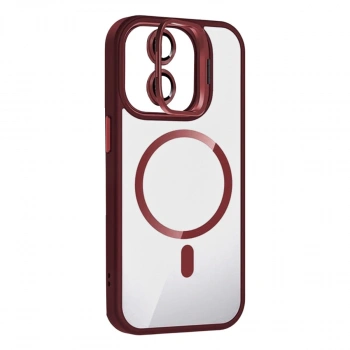 Joko Apple İphone 11 Remim Lensli Magsafe Standlı Kapak - Bordo