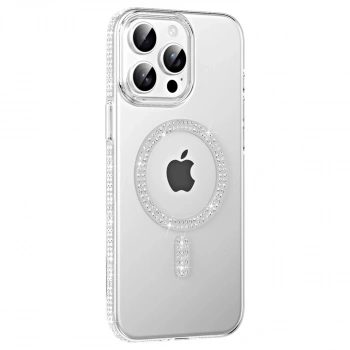 Joko Apple İphone 14 Pro Max Move Taşlı Magsafe Kapak - Gümüş