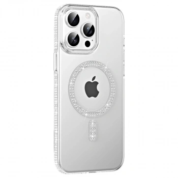 Joko Apple İphone 14 Pro Max Move Taşlı Magsafe Kapak - Gümüş