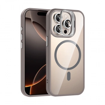 Joko Apple İphone 14 Pro Max Remim Lensli Magsafe Standlı Kapak - Titan Gri