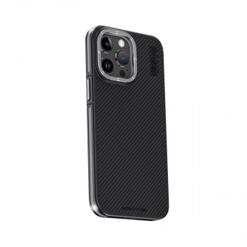 Joko Apple İphone 15 Pro Max Kılıf Aramid 600d Kevlar Karbon Fiber Magsafe Kapak - Gri
